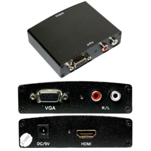 2 Adaptor Kabel RCA Audio & VGA Ke HDMI Converter 1080P
